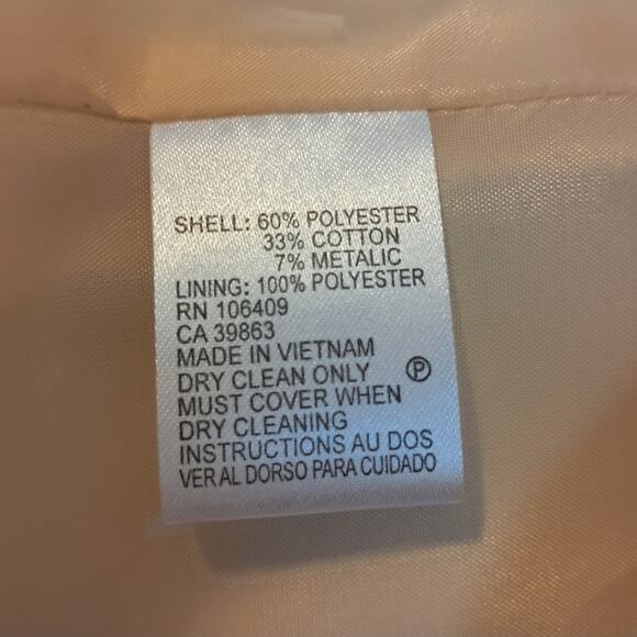 Tahari Arthur S Levine Luxe Elegant Cream Skirt Suit Set Gold Trim - Picture 10 of 10